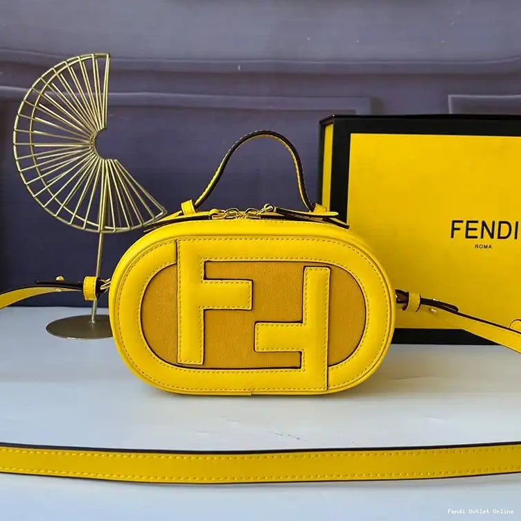 Affordable Fendi In Mini Camera Leather Case O'Lock Yellow Calf 0623